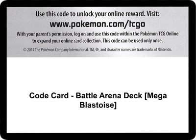 Code Card - Battle Arena Deck [Mega Blastoise]