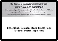 Code Card - Celestial Storm Single Pack Booster Blister [Tapu Fini] from SM - Celestial Storm Pokemon card image