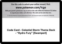 Code Card - Celestial Storm Theme Deck - "Hydro Fury" [Swampert] from SM - Celestial Storm Pokemon card image