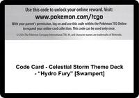 Code Card - Celestial Storm Theme Deck - "Hydro Fury" [Swampert] · SM - Celestial Storm · #— · Normal