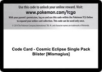 Code Card - Cosmic Eclipse Single Pack Blister [Mismagius] from SM - Cosmic Eclipse Pokemon card image