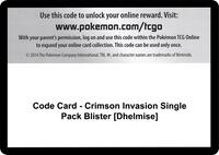 Code Card - Crimson Invasion Single Pack Blister [Dhelmise] · SM - Crimson Invasion · #— · Normal