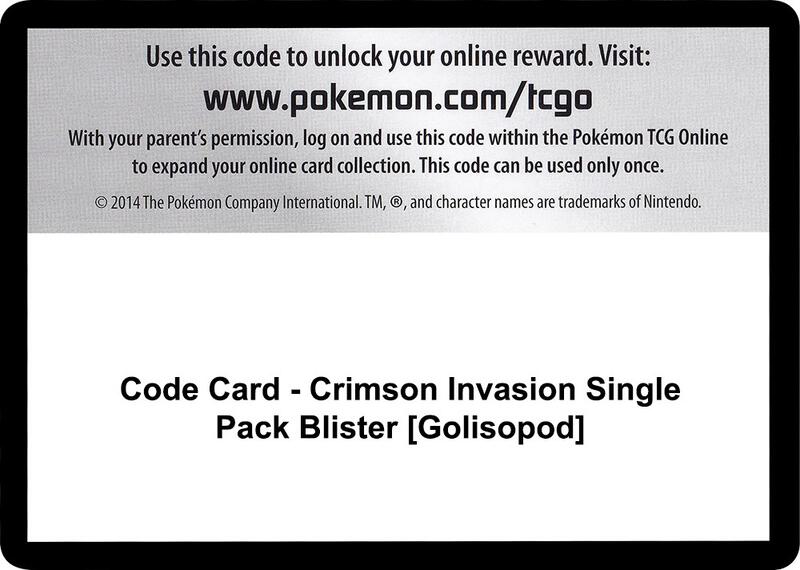 Code Card - Crimson Invasion Single Pack Blister [Golisopod]  from SM - Crimson Invasion