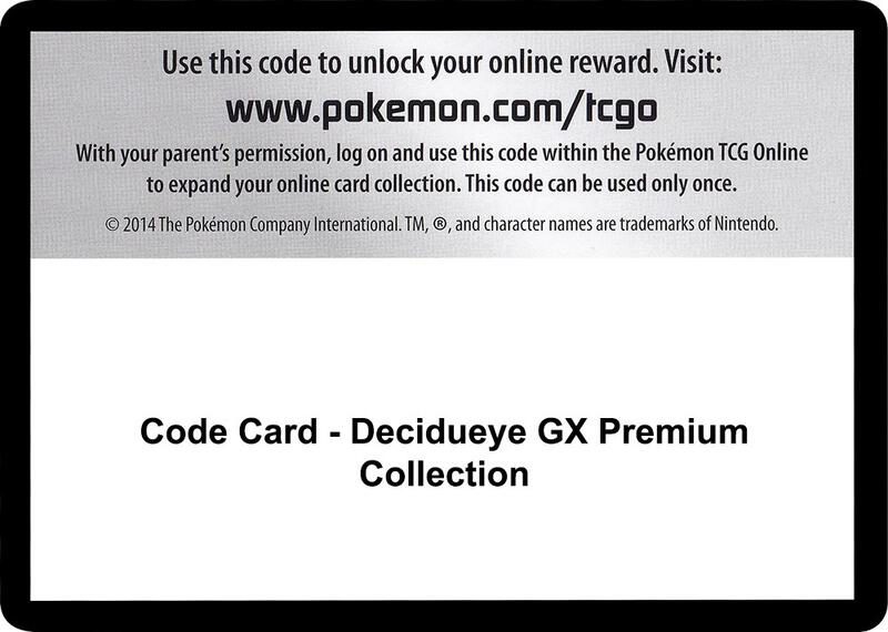 Code Card - Decidueye GX Premium Collection  from SM - Guardians Rising