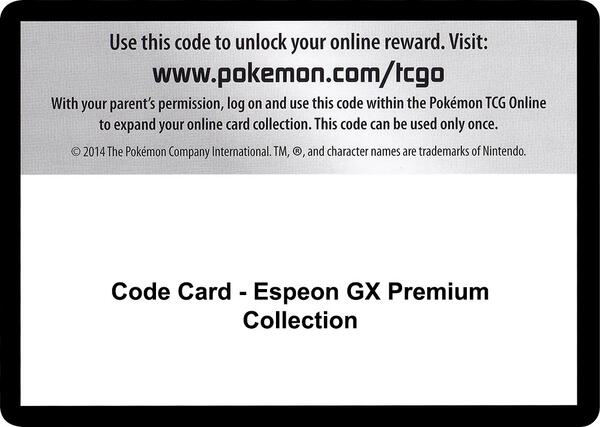 Code Card - Espeon GX Premium Collection