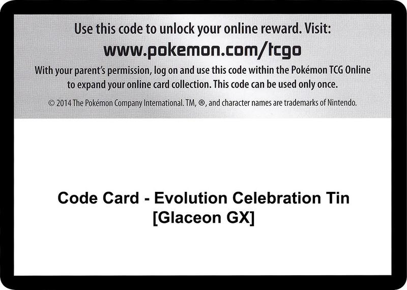 Code Card - Evolution Celebration Tin [Glaceon GX]  from SM - Celestial Storm