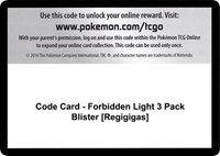 Code Card - Forbidden Light 3 Pack Blister [Regigigas] from SM - Forbidden Light Pokemon card image
