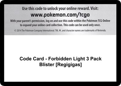 Code Card - Forbidden Light 3 Pack Blister [Regigigas]
