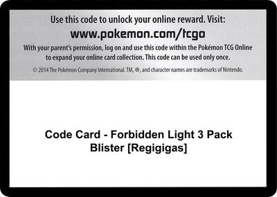 Code Card - Forbidden Light 3 Pack Blister [Regigigas]
