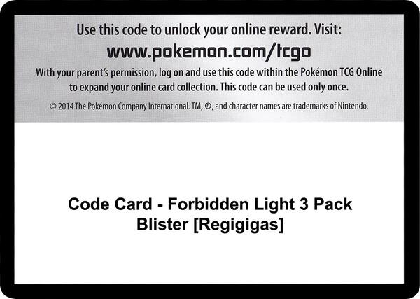 Code Card - Forbidden Light 3 Pack Blister [Regigigas]