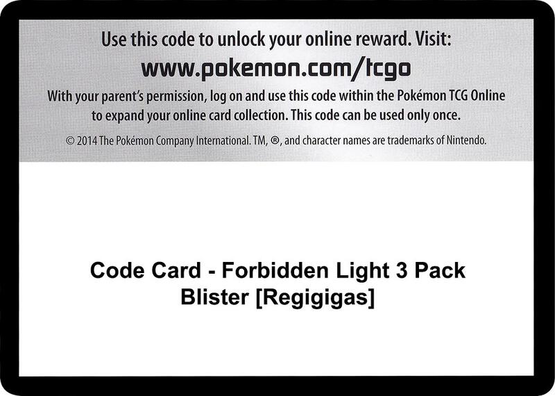 Code Card - Forbidden Light 3 Pack Blister [Regigigas]  from SM - Forbidden Light