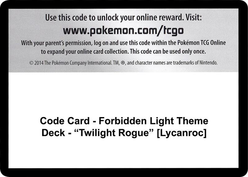Code Card - Forbidden Light Theme Deck - "Twilight Rogue" [Lycanroc]  from SM - Forbidden Light