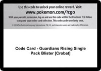 Code Card - Guardians Rising Single Pack Blister [Crobat] from SM - Guardians Rising Pokemon card image