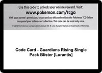 Code Card - Guardians Rising Single Pack Blister [Lurantis] from SM - Guardians Rising Pokemon card image