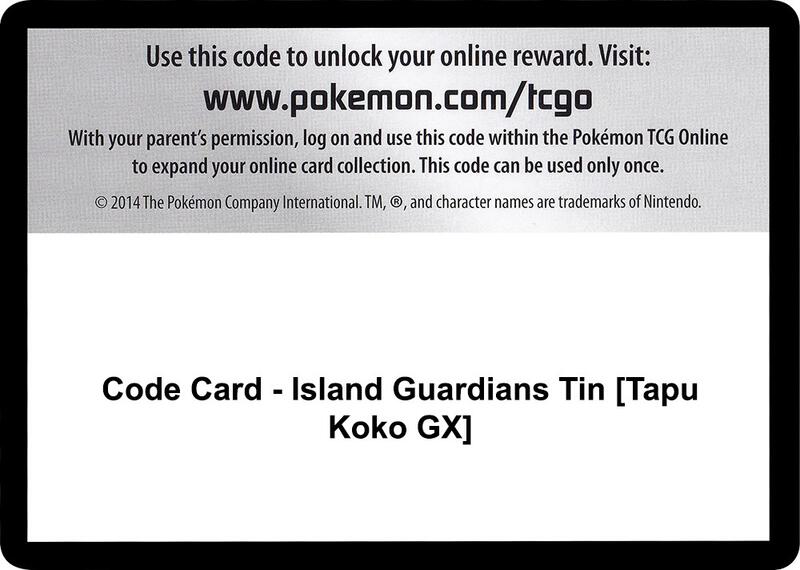 Code Card - Island Guardians Tin [Tapu Koko GX]  from SM - Guardians Rising
