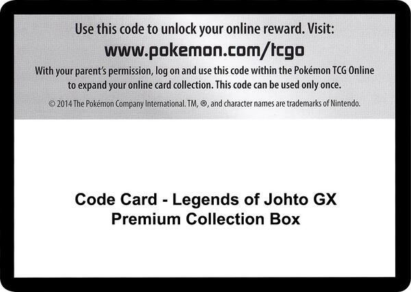 Code Card - Legends of Johto GX Premium Collection Box