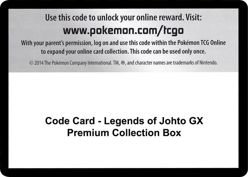 Code Card - Legends of Johto GX Premium Collection Box  from SM - Ultra Prism