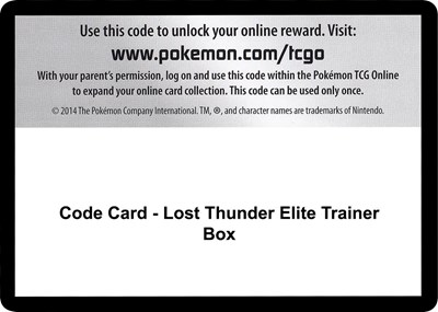 Code Card - Lost Thunder Elite Trainer Box