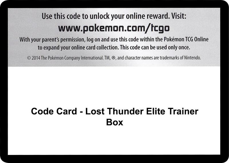 Code Card - Lost Thunder Elite Trainer Box  from SM - Lost Thunder
