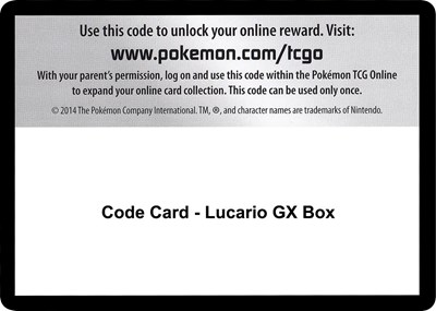 Code Card - Lucario GX Box