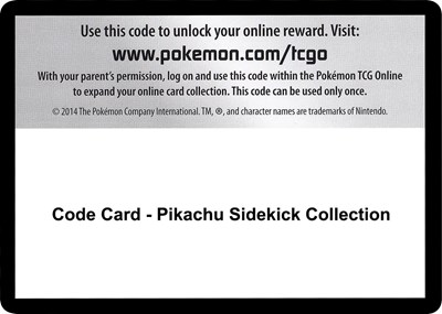 Code Card - Pikachu Sidekick Collection