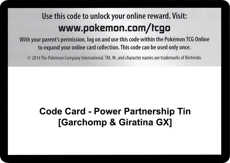 Code Card - Power Partnership Tin [Garchomp & Giratina GX]  from SM - Unified Minds