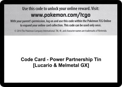 Code Card - Power Partnership Tin [Lucario & Melmetal GX]
