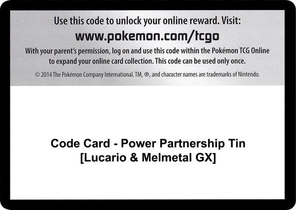 Code Card - Power Partnership Tin [Lucario & Melmetal GX]