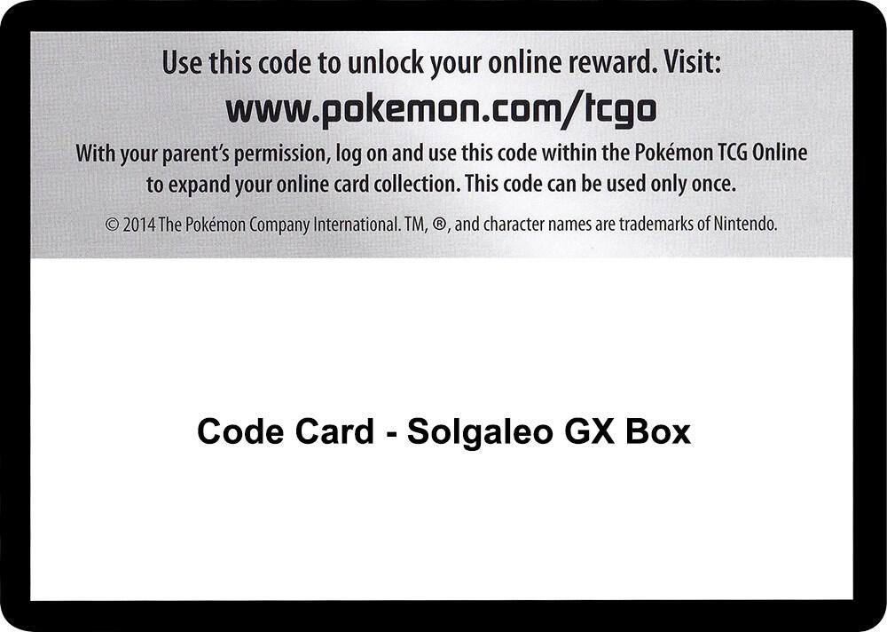 Code Card - Solgaleo Gx Box