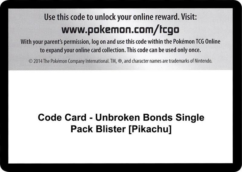 Code Card - Unbroken Bonds Single Pack Blister [Pikachu]  from SM - Unbroken Bonds