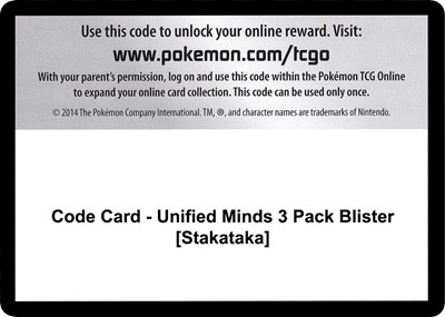 Code Card - Unified Minds 3 Pack Blister [Stakataka]
