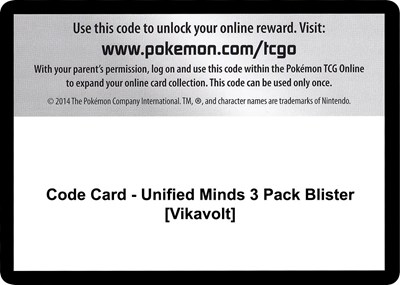 Code Card - Unified Minds 3 Pack Blister [Vikavolt]