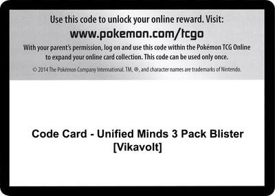 Code Card - Unified Minds 3 Pack Blister [Vikavolt]