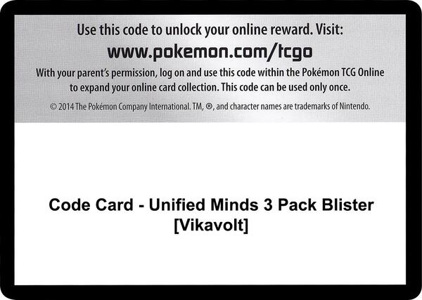 Code Card - Unified Minds 3 Pack Blister [Vikavolt]