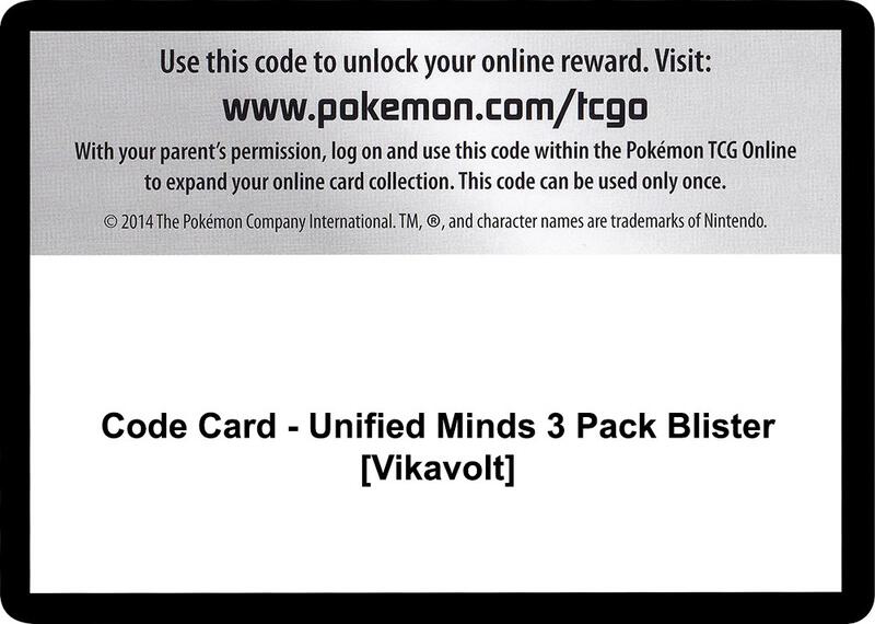 Code Card - Unified Minds 3 Pack Blister [Vikavolt]  from SM - Unified Minds