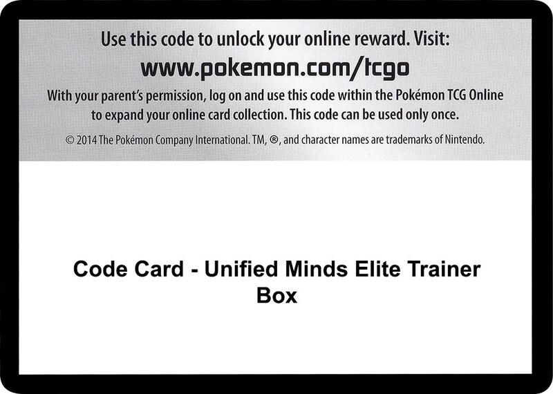 Code Card - Unified Minds Elite Trainer Box  from SM - Unified Minds
