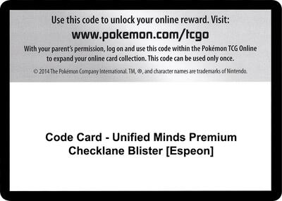 Code Card - Unified Minds Premium Checklane Blister [Espeon]