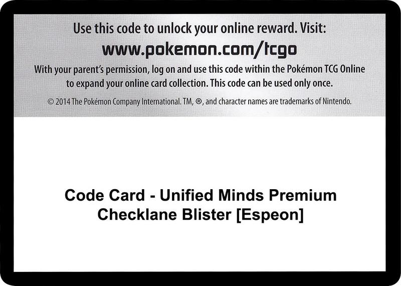 Code Card - Unified Minds Premium Checklane Blister [Espeon]  from SM - Unified Minds