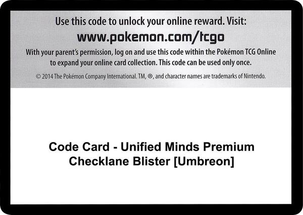 Code Card - Unified Minds Premium Checklane Blister [Umbreon]