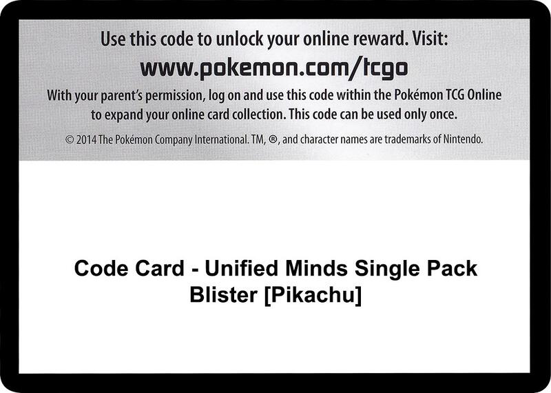Code Card - Unified Minds Single Pack Blister [Pikachu]  from SM - Unified Minds