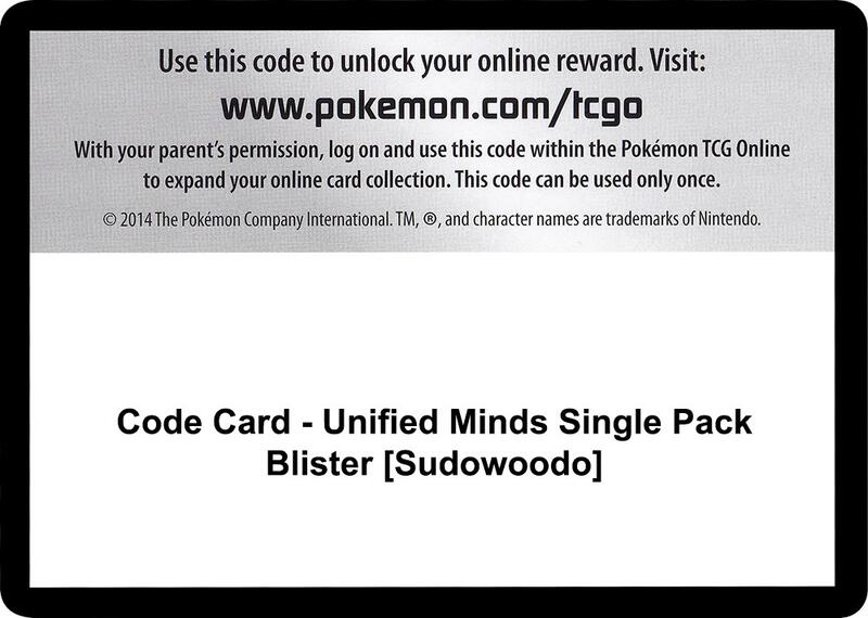 Code Card - Unified Minds Single Pack Blister [Sudowoodo]  from SM - Unified Minds