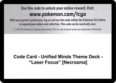 Code Card - Unified Minds Theme Deck - "Laser Focus" [Necrozma]
