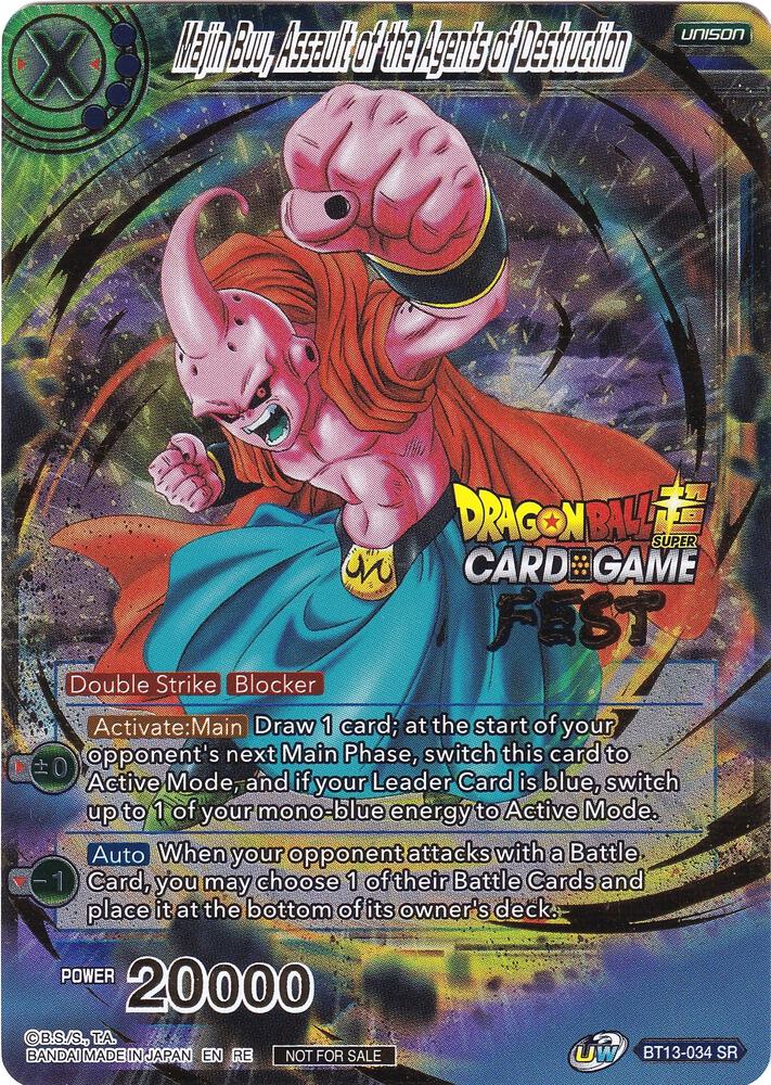 Majin Buu, Assault of the Agents of Destruction (Card Game Fest 2022) -  Tournament Promotion Cards - Dragon Ball Super: Masters