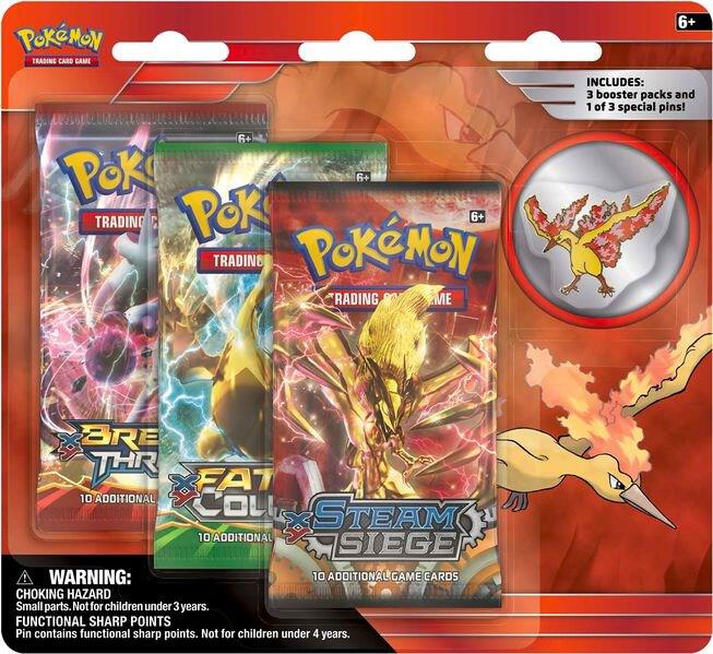Legendary Birds Pin 3 Pack Blister [Moltres Pin] - Miscellaneous