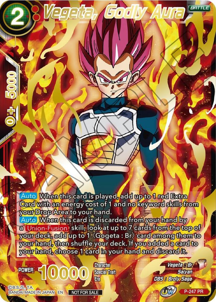 Vegeta, Godly Aura (Alternate Art) #P-247 — Tournament Promotion Cards