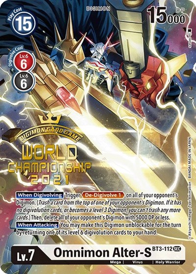 Omnimon Alter S Secret Rare World Championship 2021
