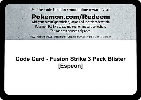 Code Card - Fusion Strike 3 Pack Blister [Espeon]