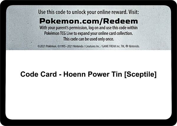 Code Card - Hoenn Power Tin [Sceptile]