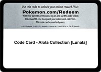 Code Card - Alola Collection [Lunala] from Miscellaneous Cards & Products Pokemon card image
