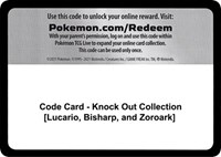 Code Card - Knock Out Collection [Lucario, Bisharp, and Zoroark] from Miscellaneous Cards & Products Pokemon card image